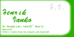 henrik vanko business card